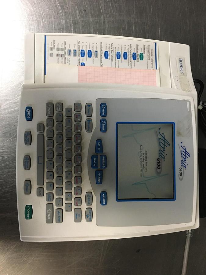 Used Burdick Atria Interpretive 6100 EKG/ECG Machine No Power Supply