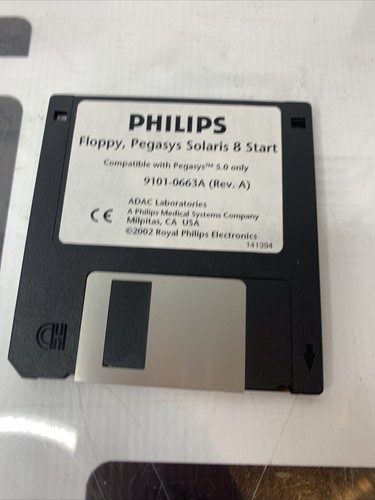 Used Floppy Disk Software for ADAC Philips Pegasys Solaris 8 Start 9101-0663A Rev. A