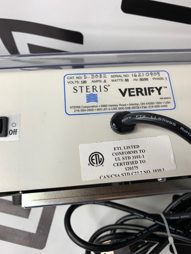 Used Steris Verify S3082 28 Well Single Temperature Incubator 30 DAY WARRANTY