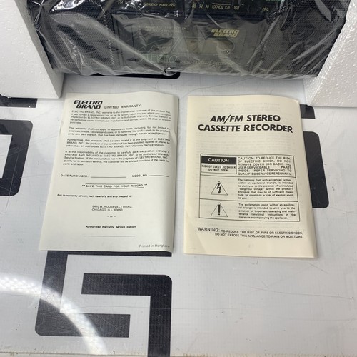NEW Electro Brand 7403 Stereo AM FM Radio Cassette Recorder AC/DC Battery NIB