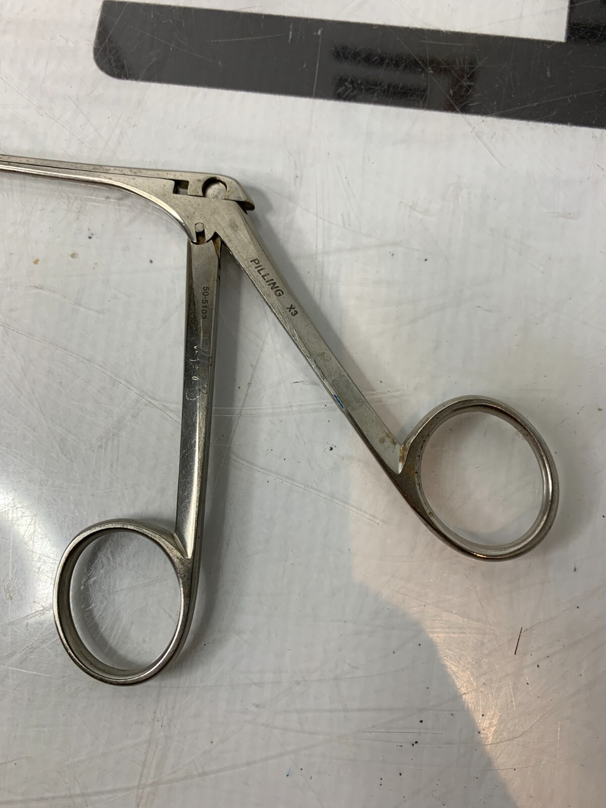 Used Pilling 50-5102 Jackson Laryngeal 6mm Cup Forceps Straight