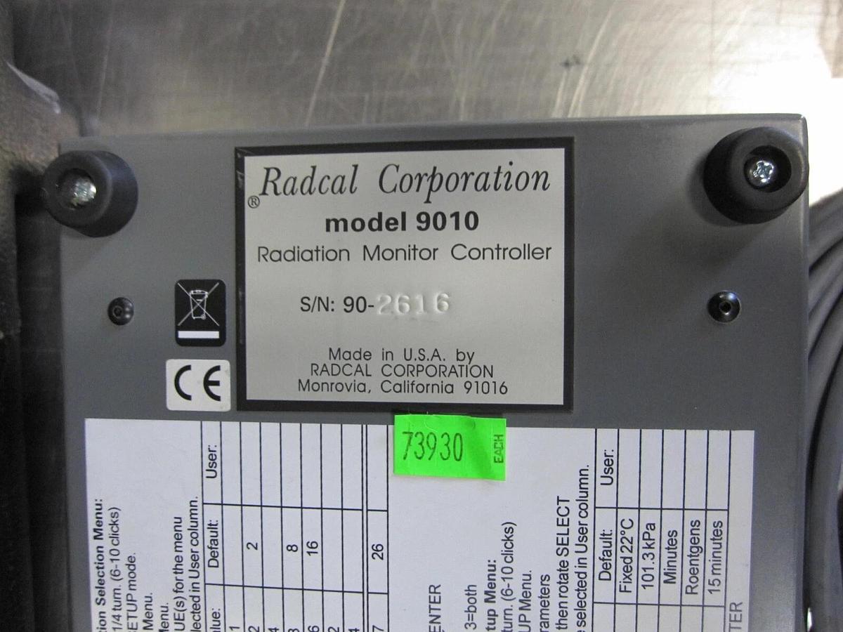 Used RadCal 9010 Radiation Monitor Controller Measurement System Xray 9060 10 x 5 -6M