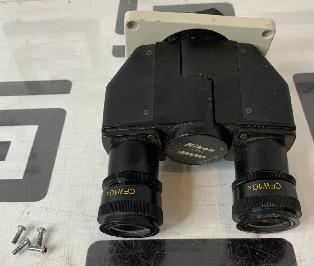 Used Nikon Diaphot Microscope Binocular Tube Head & Eyepieces CFW 10X Headpiece