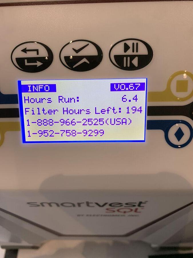 Used SMARTVEST LOW 6 Hours DEMO Unit SQL Airway Clearance Therapy Device System W/ LTU  Adult Large