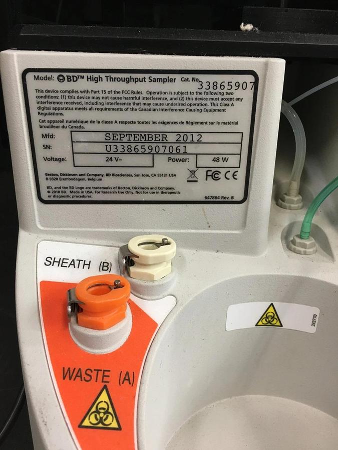 Used BD High Throughput Sampler Cytometer Cat No.33865907 with Power Supply