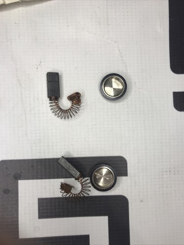 Used Beckman 878594 lot of 2 SPRING LOADED BRUSHES W/ CAPS 166