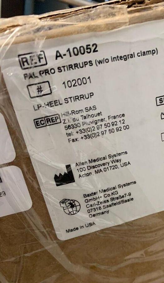 Used Stirrup Set Left   Right   Integrated Surgical Table Clamp