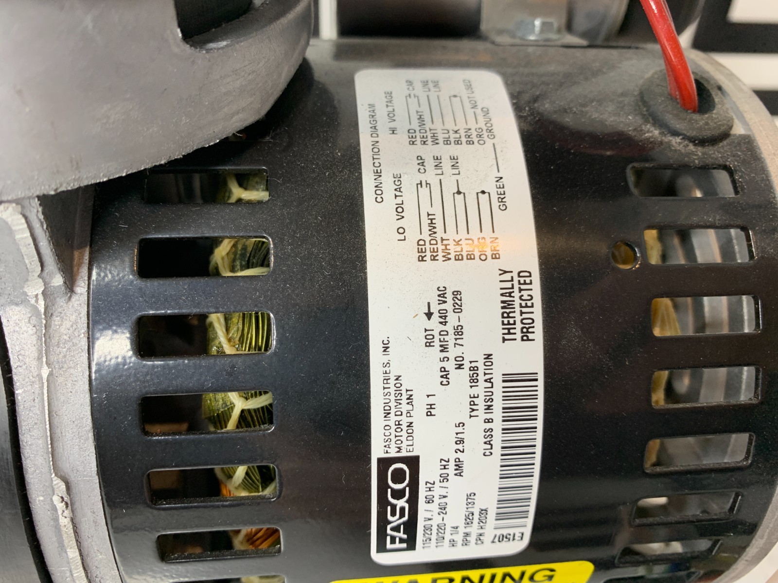 Used GAST 74R130-P101D-H203X Vacuum Piston Pump FASCO 185B1 7185-0229 1/4HP 100PSIG