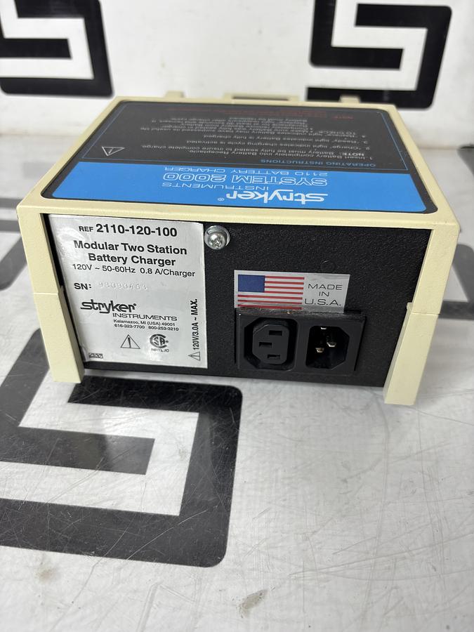 Used Stryker System 2000, 2110-120-100 Battery Charger TESTED WARRANTY
