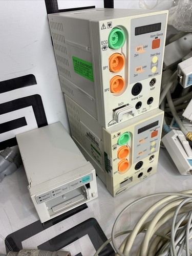Used Fukuda Denshi DataScope Expert Super HS-500 Module HR-500 Recorder Cables EXTRAS