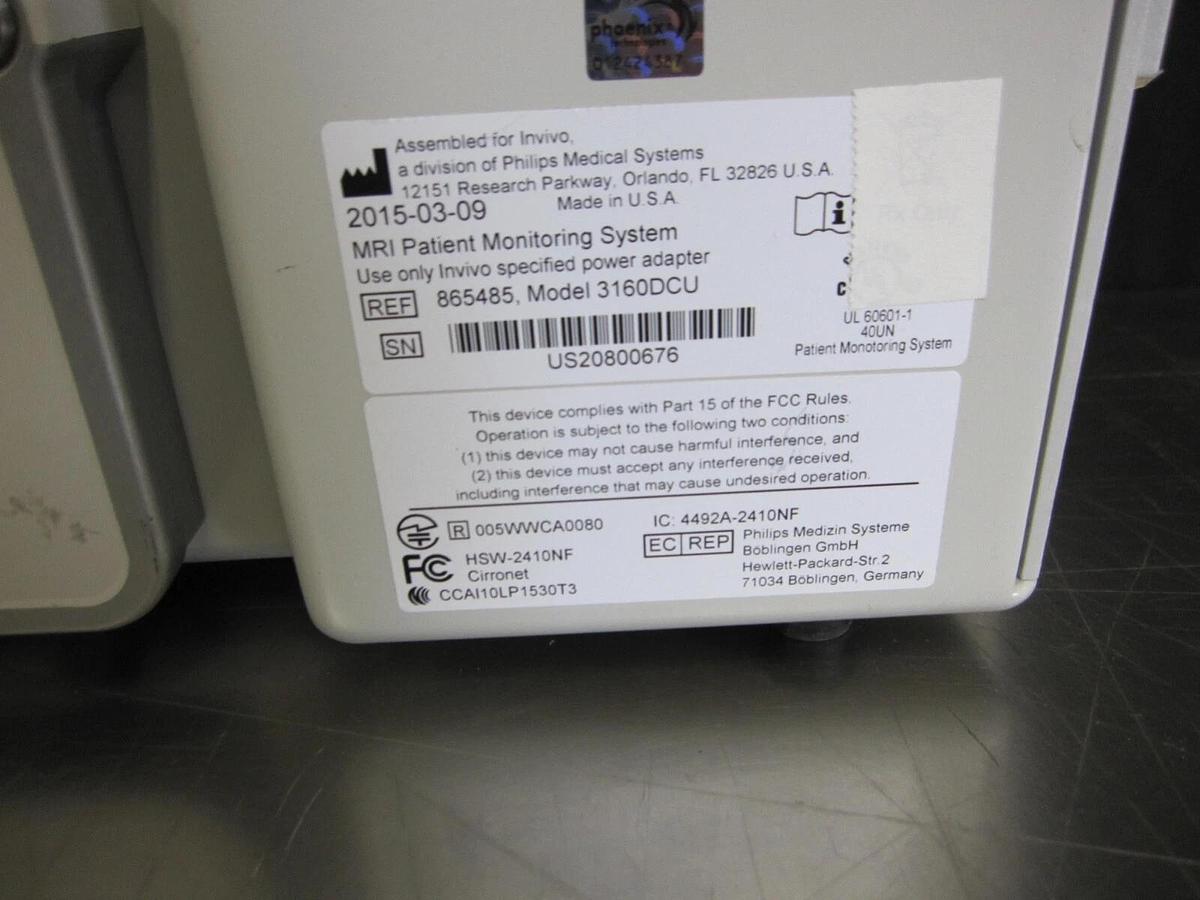 Used Invivo Precess 3160 MRI Patient Monitor Monitoring System 865485