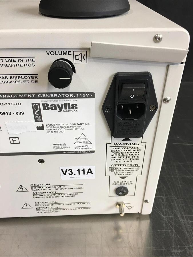 Used Pain Management Generator PMG-115-TD Version 3.11 V3.11