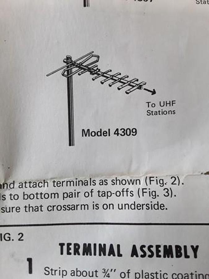 NEW Vintage Channel Master Magnadyne 300 OHM UHF Antenna Model 4309 From 1980s