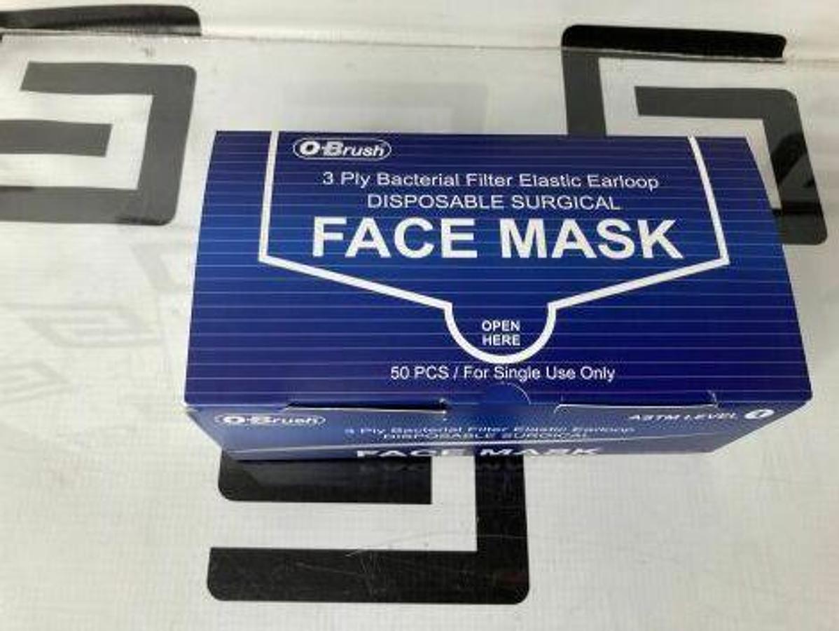 Used OBRUSH 3 Ply ASTM level 1 Ear Loop Disposable Surgical Mask Case of 2000 masks