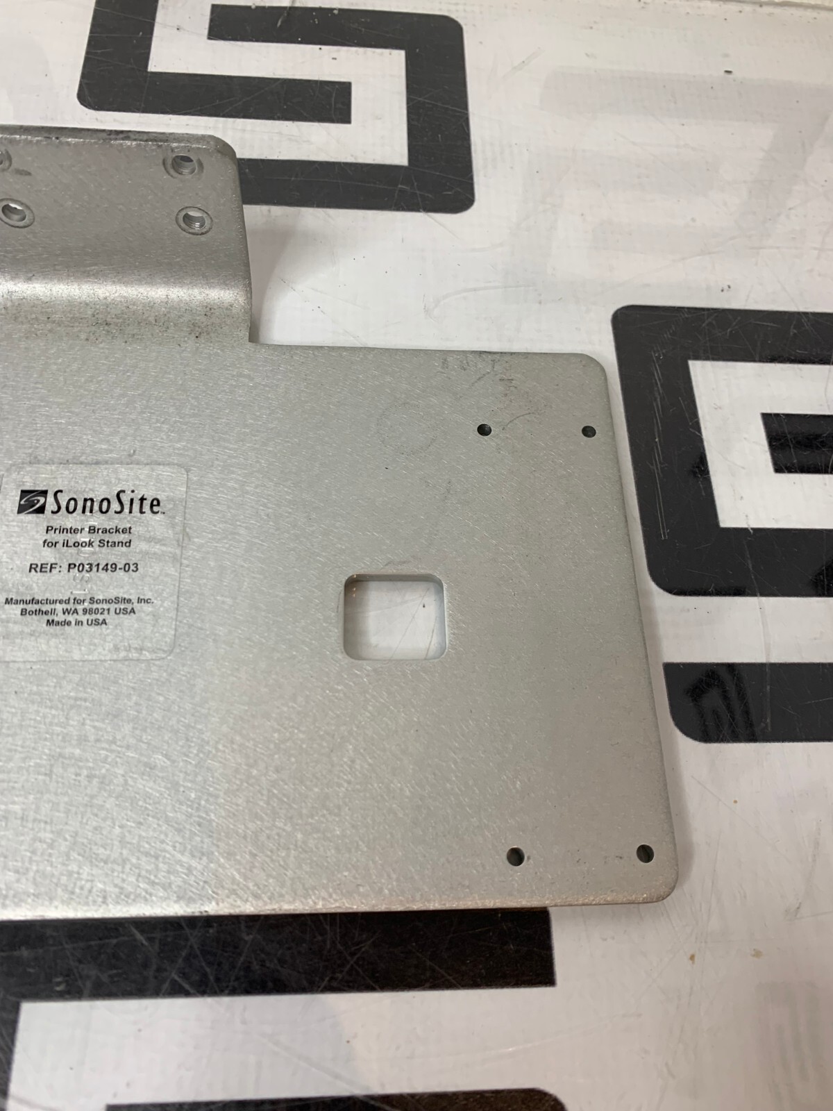 Used SonoSite Printer Bracket Plate Mount & Hardware for iLOOK Ultrasound P03149-03