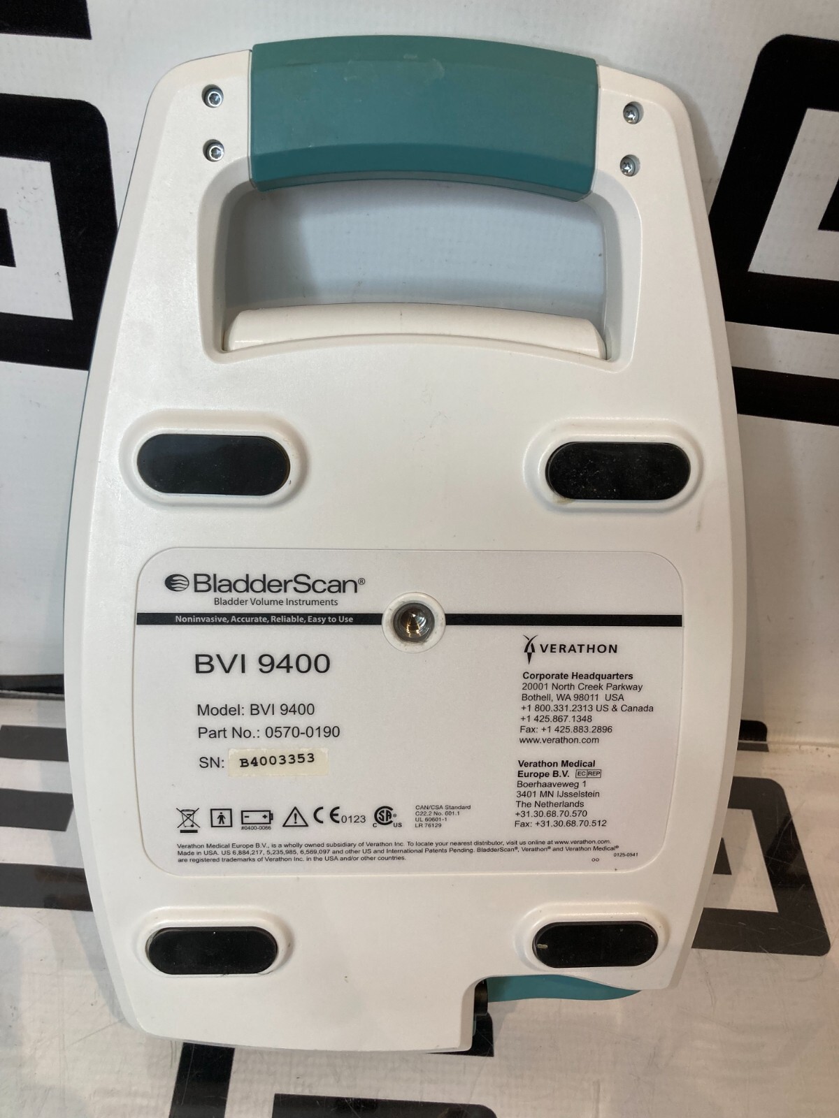 Used Verathon BladderScan BVI 9400 Bladder Scan Scanner 0570-0190 BVI9400