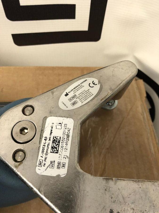 Used Stirrup Set Left   Right / Integrated Surgical Table Clamp