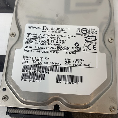 Used Philips HD11 HARD DRIVE ASSY HITACHI DESKSTAR HDS728080PLAT20 0A30210 82GB