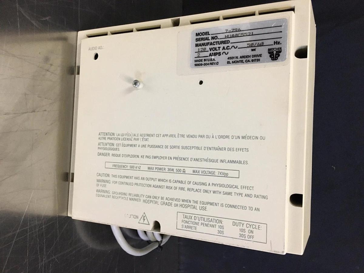 Used BIRTCHER 7-796 HYFRECATOR PLUS WARRANTY