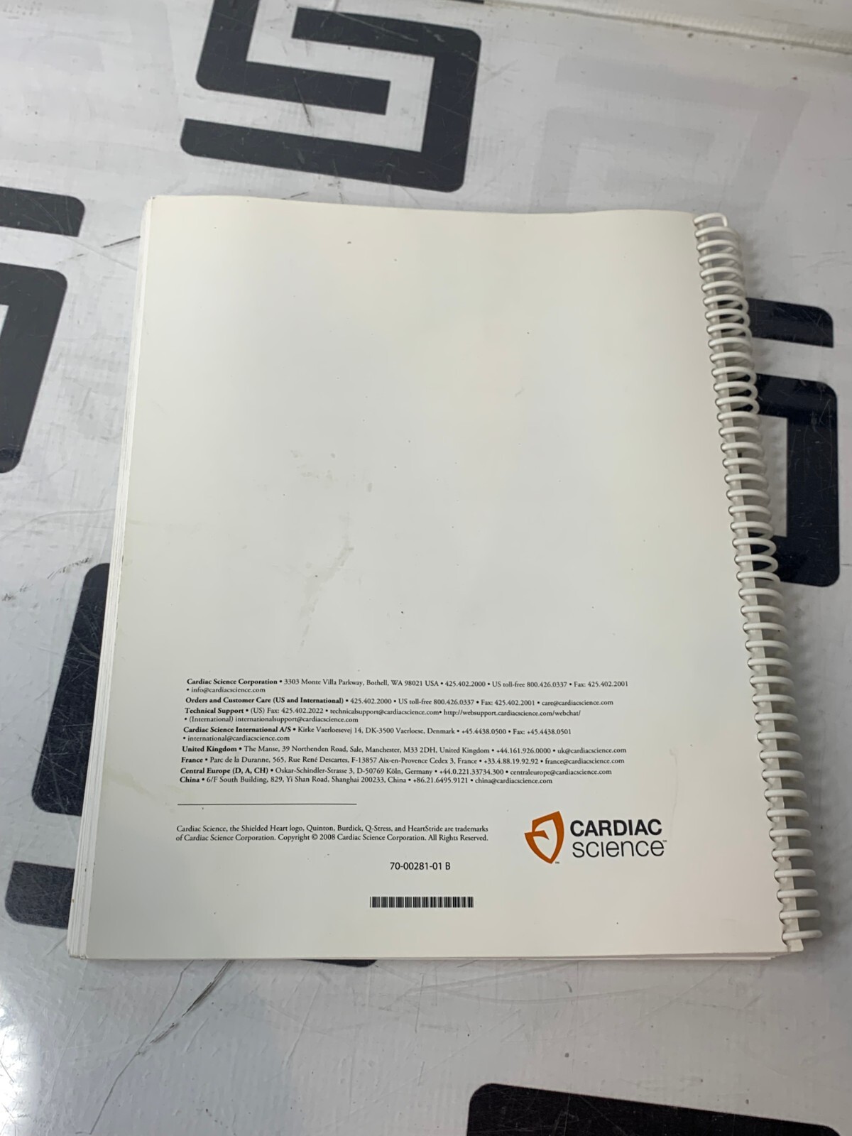 Used Cardiac Science Q-Stress Treadmill Quinton User 4.0 Service Manual 70-00281-01 B