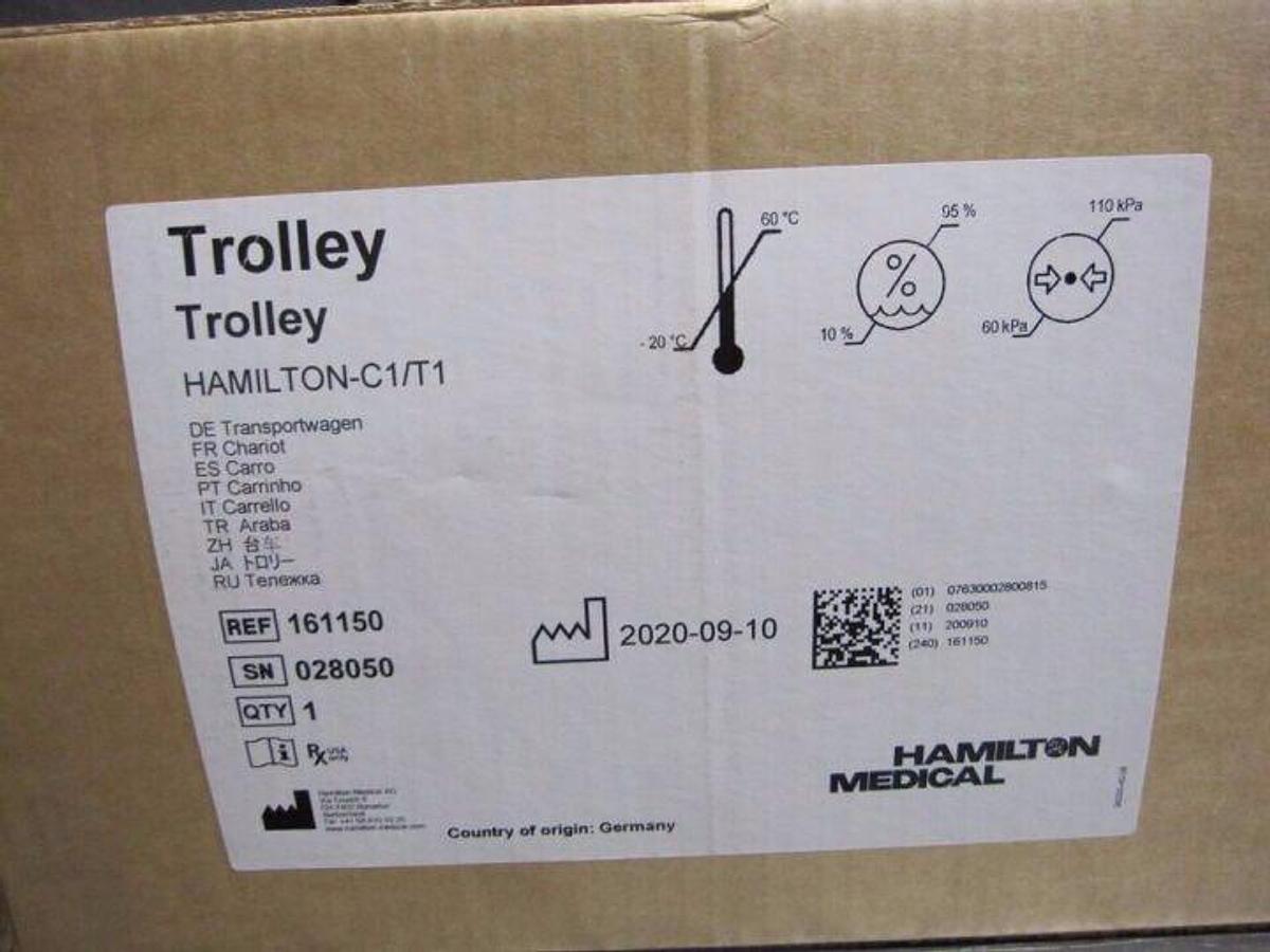 Used HAMILTON C1 T1 161150 Mobile Rolling Cart Medical Trolley Cart