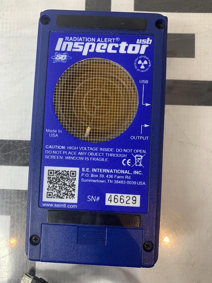 Used SE International Radiation Alert Inspector USB Geiger Counter w/ New Battery, Cable