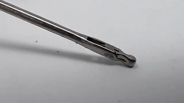 Used Codman 53-4010 Rhoton Forceps Micro Cup Instrument Semi-Malleable Shaft 7 3/4"