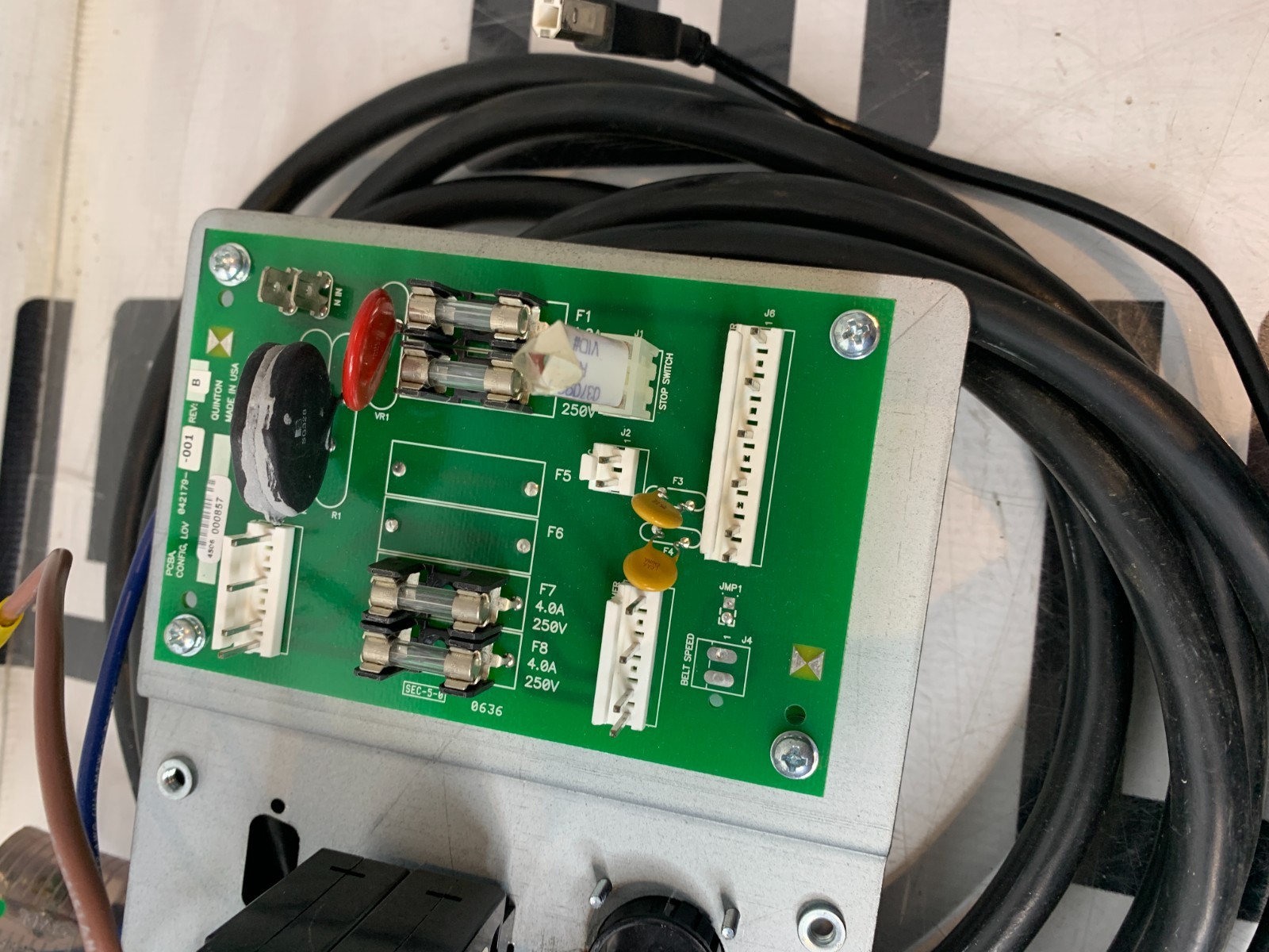 Used QUINTON Medtrack CR-60 TM55 Treadmill P/N 042179-001 PCBA ASSY CONFIG PLATE LOV