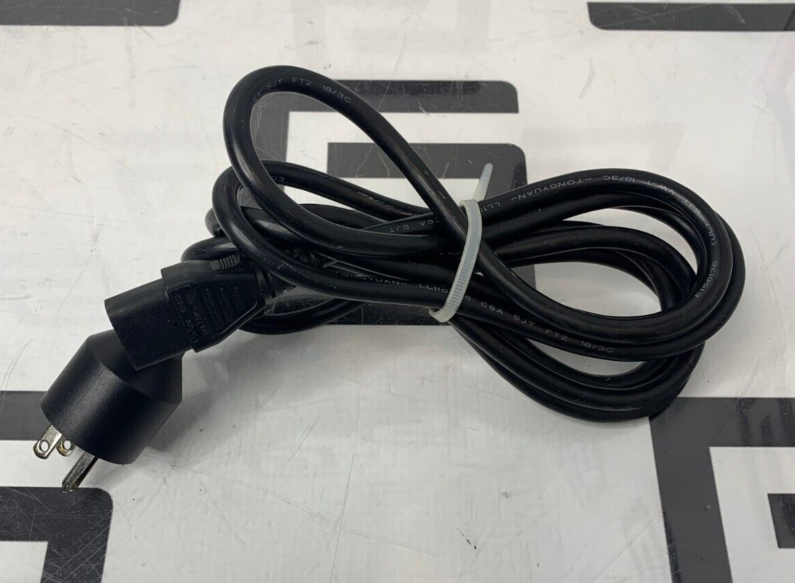 Used 8' HOSPITAL GRADE POWER CORD AC 8ft. 18/3 AWG 3 PRONG GREEN DOT 5-15P BLACK 10A