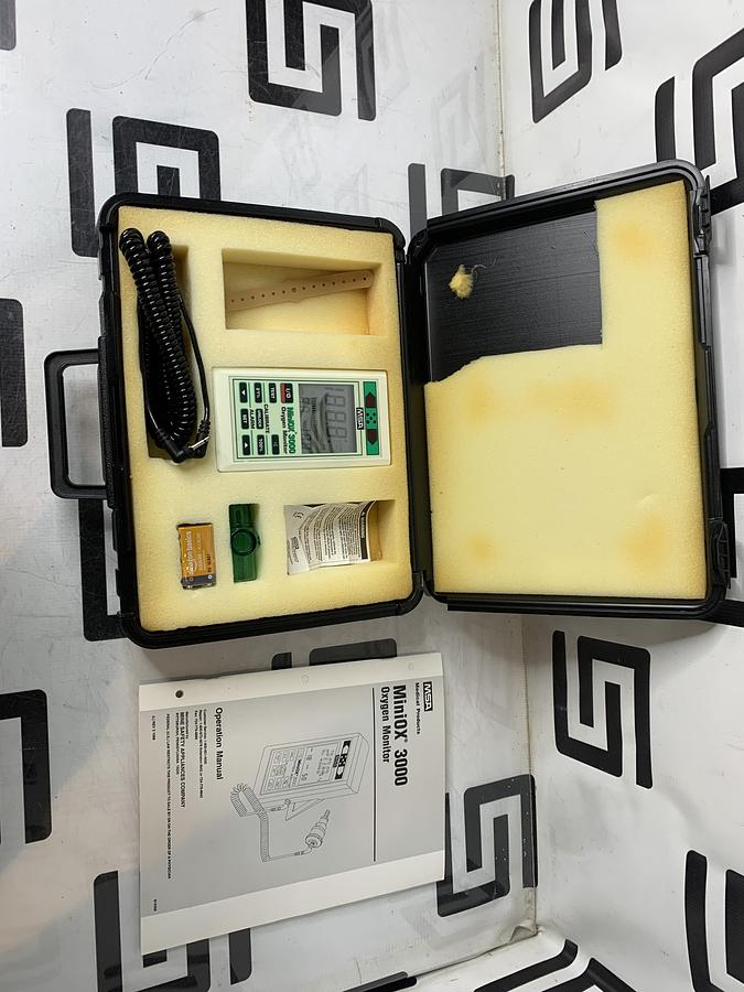 Used MSA MiniOX 3000 Oxygen Monitor W/ Cable NEW BATTERY P/N 710817 Ohio