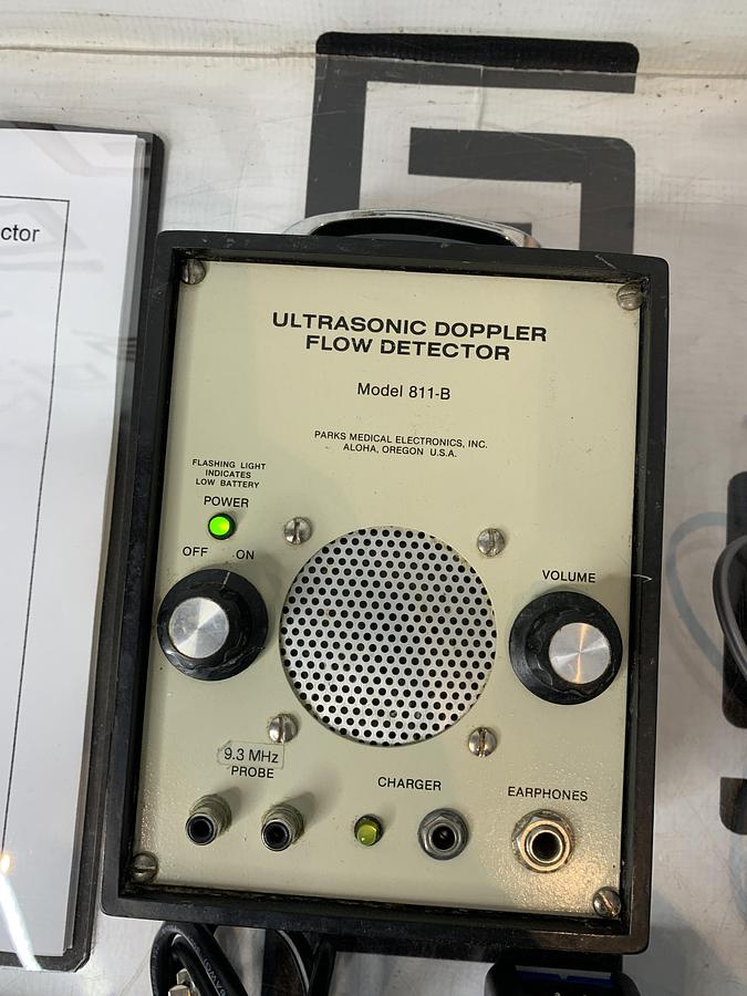 Used PARKS 811-B Doppler Flow Detector Model 9.3MHz Probe Ultrasonic 811B NEW BATTERY