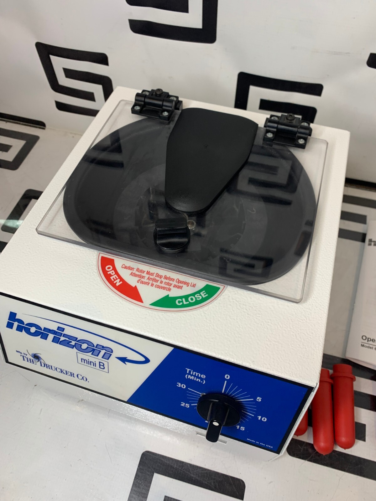 Used Drucker Horizon mini B Model 642B Horizontal Separation Centrifuge Tubes Manual