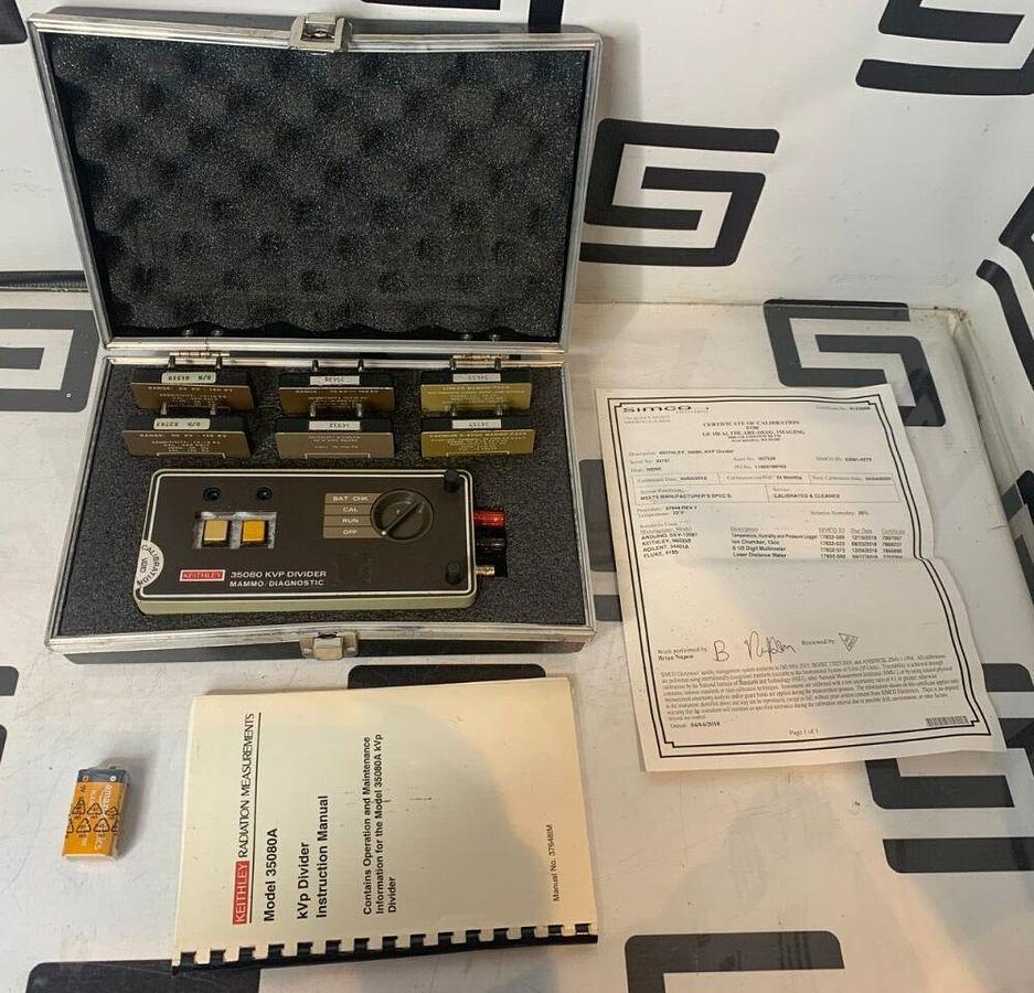 Used Keithley Fluke 35080A kVp Divider Xray Meter   Case    BATTERY
