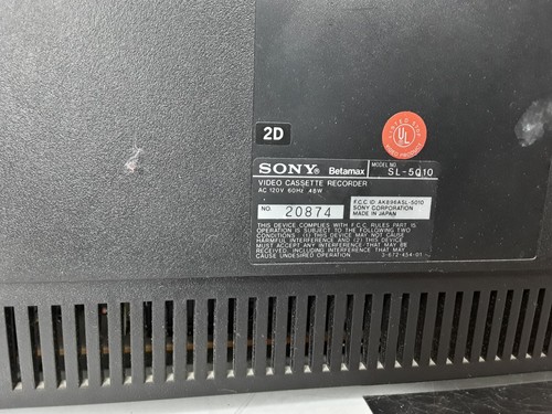 Used Sony SL-5010 Betamax Video Cassette Recorder VCR
