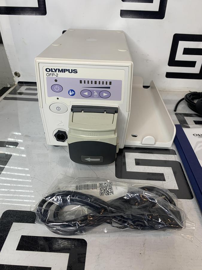Used Olympus OFP-2 Endoscopic Flushing Pump Irrigation W/ Footswitch, Bottle & Manual TESTED