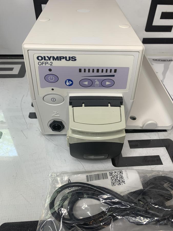 Used Olympus OFP-2 Endoscopic Flushing Pump Irrigation W/ Footswitch, Bottle & Manual TESTED