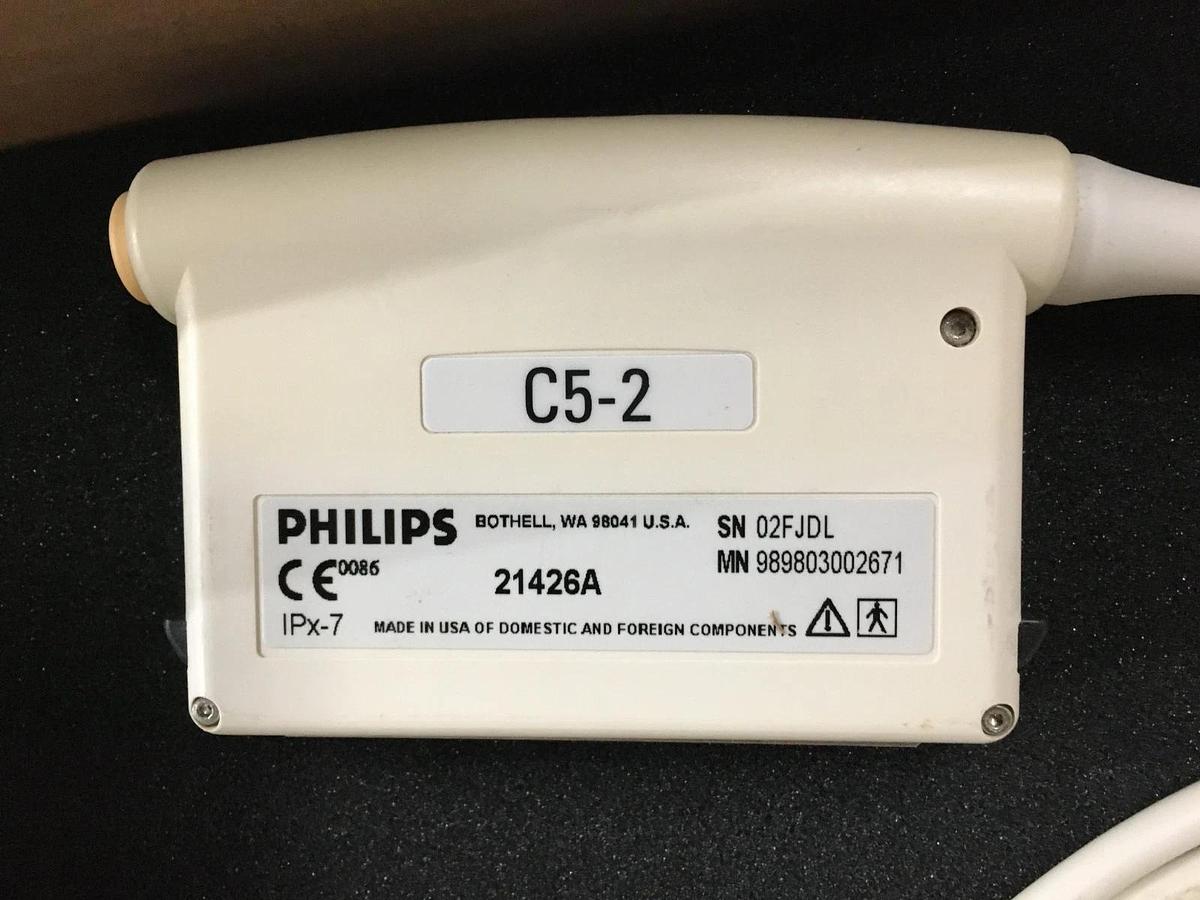 Used Philips C5-2 Ultrasound Transducer Probe Curved Array 21426A HD11  HD11XE (E)
