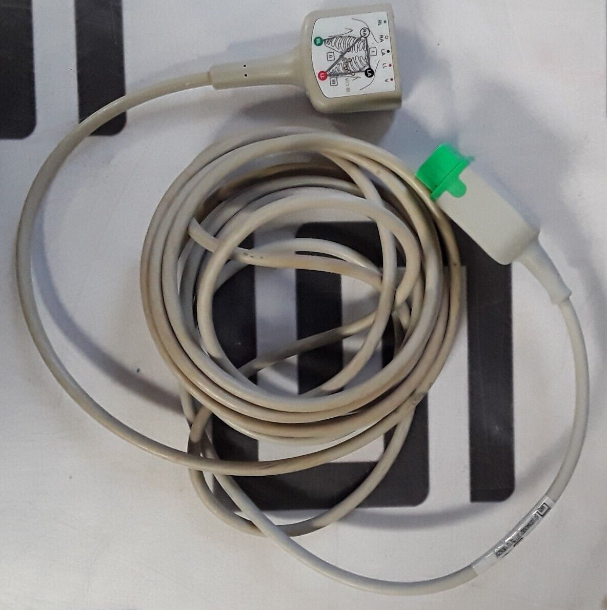 Used GE 2106305-001 Medical ECG Trunk Cable 3/5 Lead AHA 3.6M/12 Ft