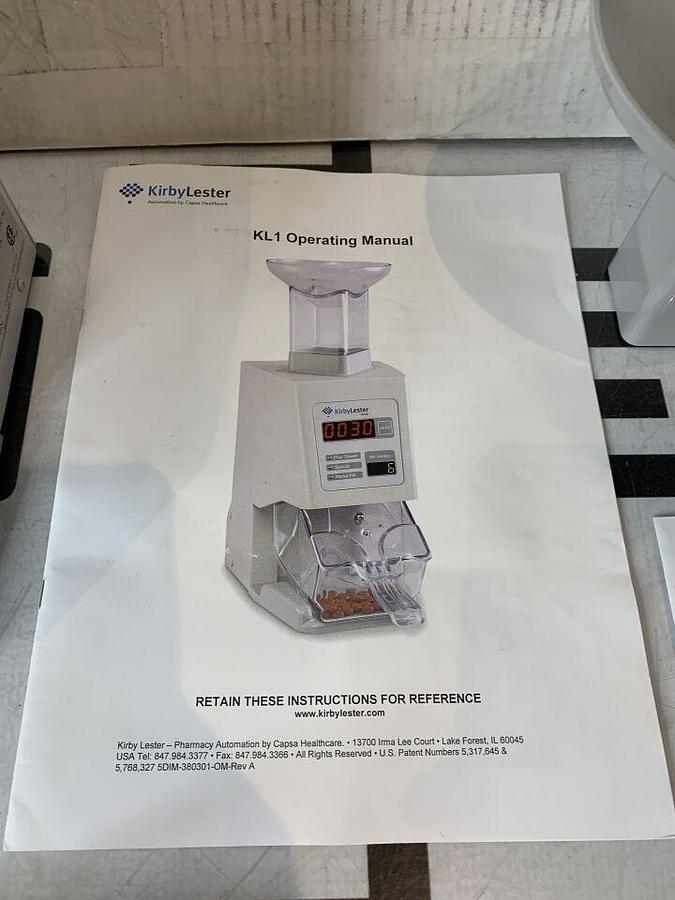Used KIRBY LESTER CALIBRATED KL1 Pill Tablet Capsule Counter Microprocessor Capsule KL 1 W/ WARRANTY Pill Dispensers