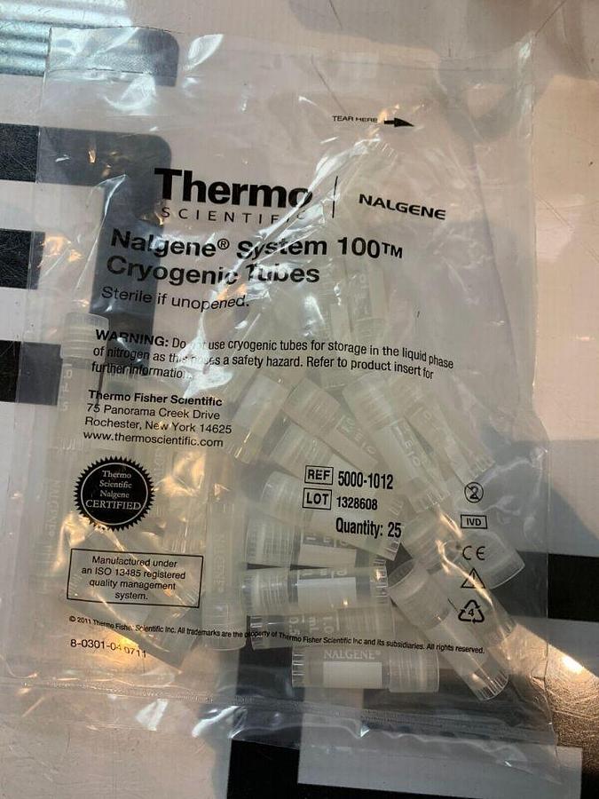 Used THERMO FISHER SCIENTIFIC Externally Threaded General Long-Term Storage Cryogenic Tubes