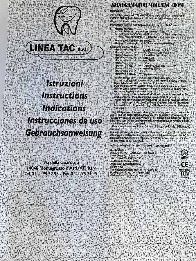 Used Linea TAC Model TAC-400M Digital Dental Amalgamator TESTED WARRANTY 