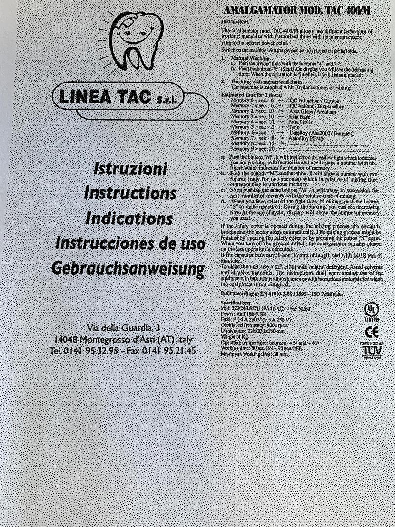 Linea TAC Model TAC-400M Digital Dental Amalgamator TESTED WARRANTY - Picture 4 of 8