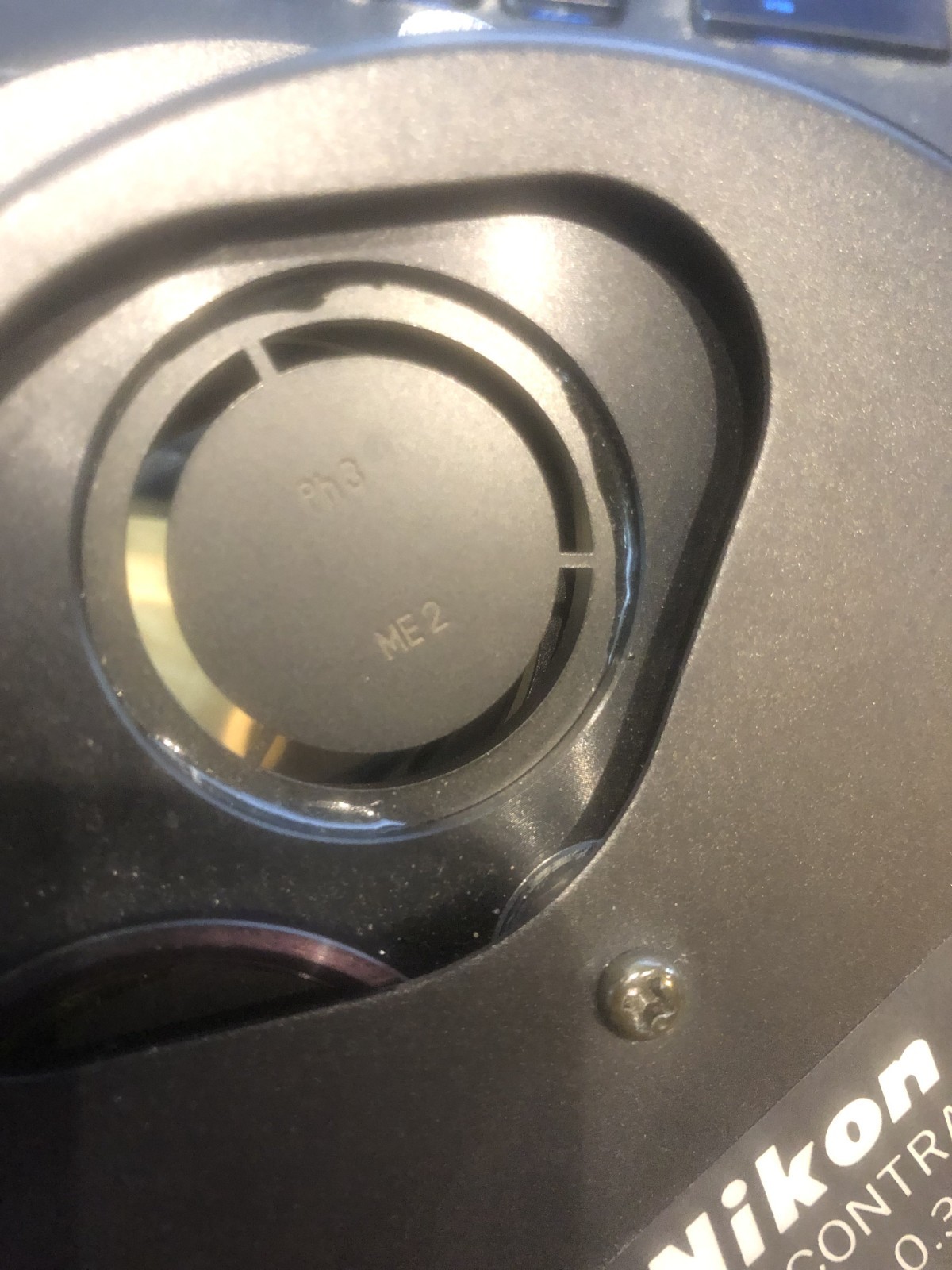 Used Nikon Phase Contrast 2 Condenser ELWD 0.3 & Lens for Diaphot Microscopes