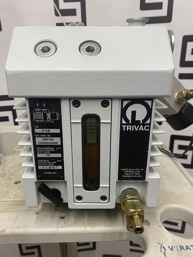 Used TRIVAC D16B Leybold Rotary Vane Vacuum Pump & Manual
