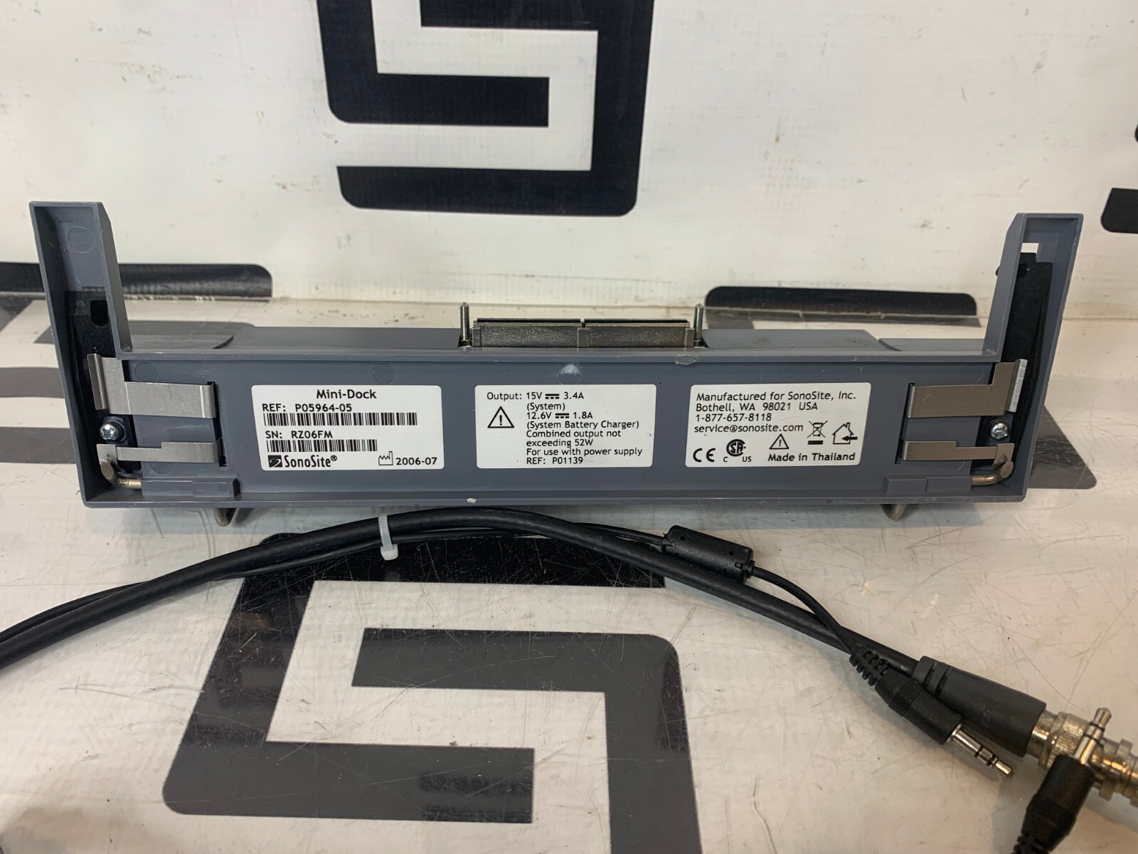 Used Sonosite P05964-05 Titan Micromaxx Mini-Dock DVI DOCKING STATION Cables P05964