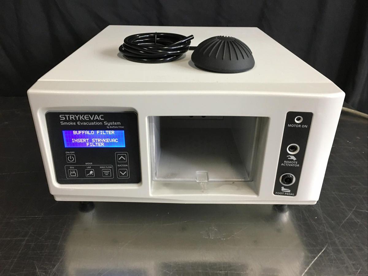 Used Buffalo Filter StrykeVac Smoke Evacuation System with Foot Pedal Tested Warranty