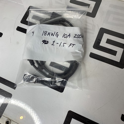 Used Lot of 4 Pack C20 to C13 Extension Power Cord 10A/250V 18 AWG IEC 60320 1 FT 1'