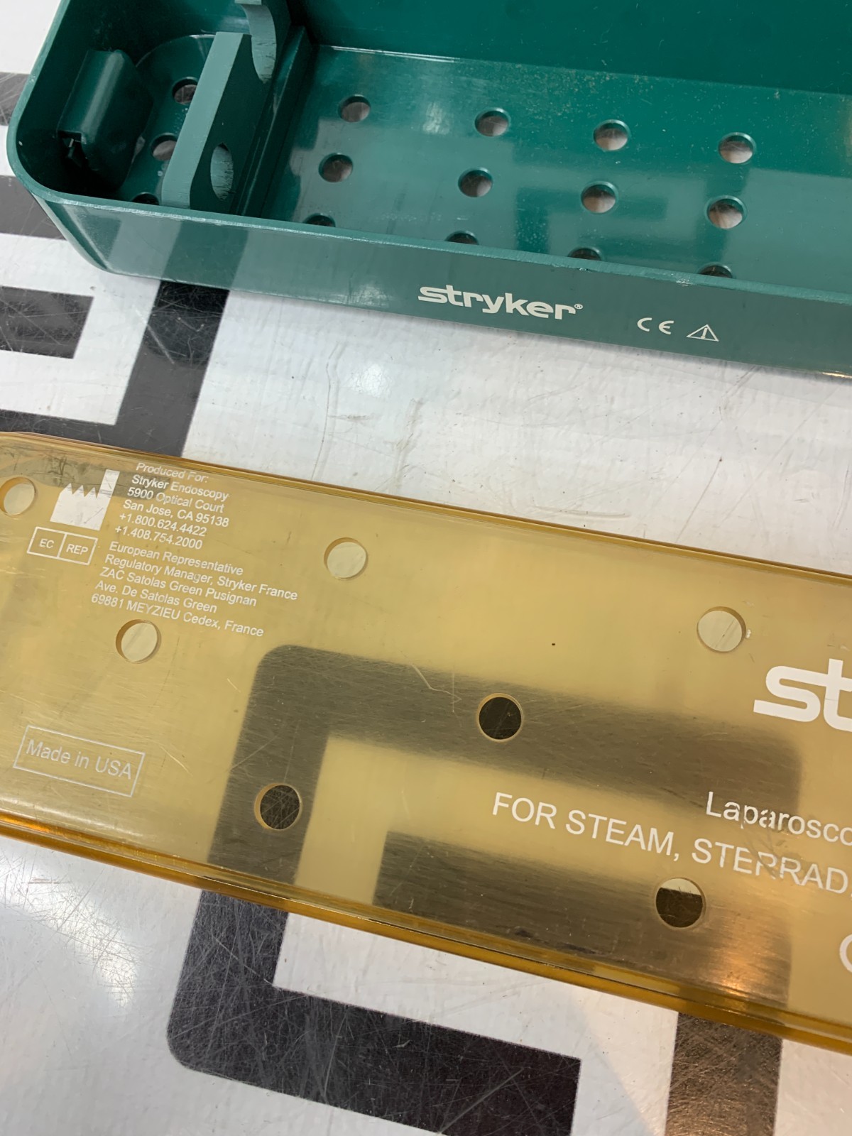 Used Stryker 233-032-108 Laparoscope Sterilization Tray 0233032108 17.5 X 3.25 X 2" B