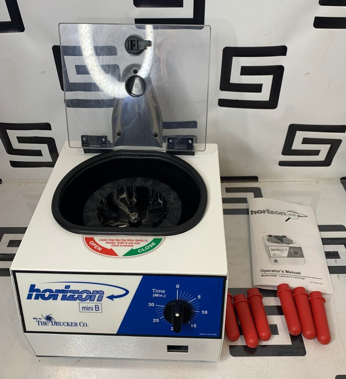 Used Drucker Horizon mini B Model 642B Horizontal Separation Centrifuge Tubes Manual