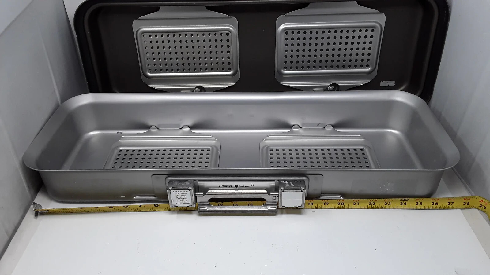 Used V. Mueller CD5-61B Genesis Large Endo Container 28X11 X 6" Deep Perforated Case
